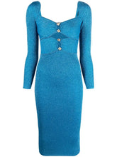 Self-Portrait cut-out detail ribbed dress